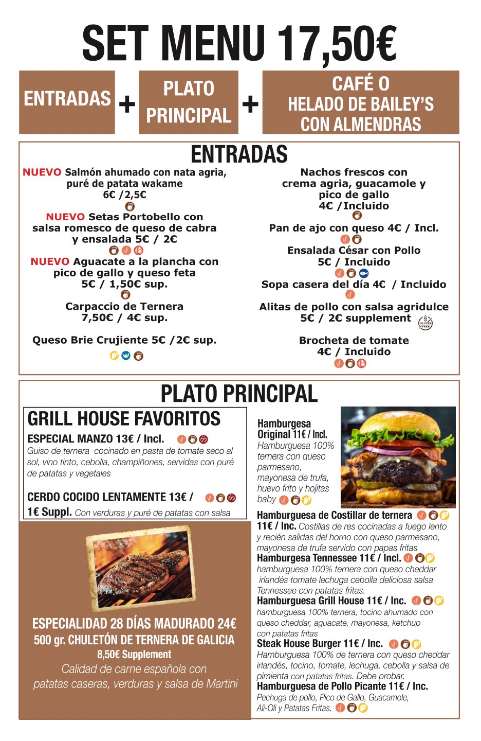 The Grill House Spanish Menu